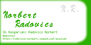 norbert radovics business card